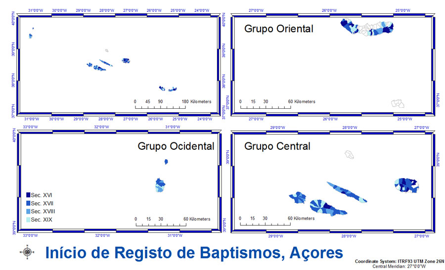 registo baptismos, açores